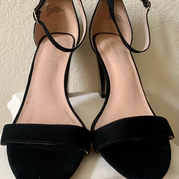 Strappy Black Madden Girl Block Heels - Picture 2 of 5